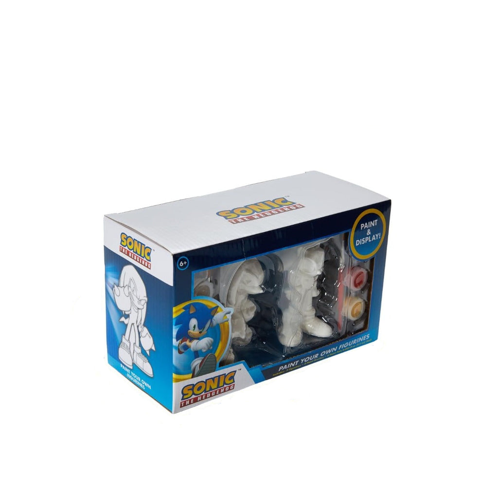 Sonic The Hedgehog DIY Paint Your Own Figurines Arts and Crafts Set for Boys - Sonic & Knuckles The Echidna