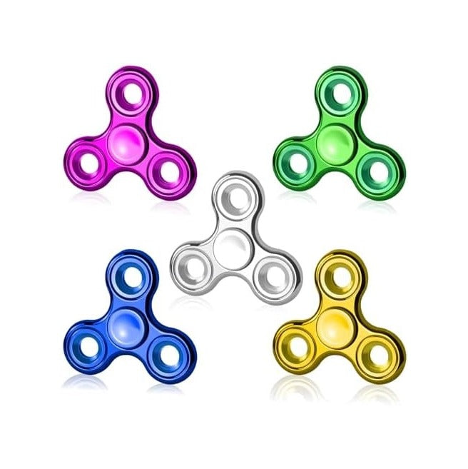 Fidget Toys Adults 5 Pack,Electroplated Metal Fidget Spinner Stress Reducer,High Speed 3-5 Min Quite Spins,Fidgets for Adults & Teens & Kids Age 6+,Valentines Day Gifts