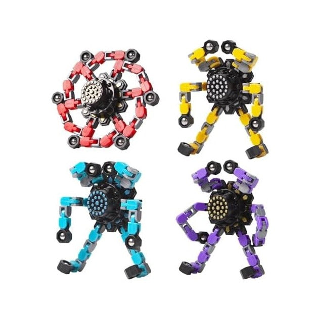 Valentines Day Gifts Transformable Fidget Spinners Toys 4 Pcs for Kids and Adults Stress Relief Sensory Toys for Boys and Girls Age 8-13 Fingertip Gyros Easter Basket Stuffers for Teens