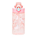 Water Bottle For School or Travel, 16oz Durable Plastic Water Bottle With Straw, Handle, and Leak-Proof, Pop-Up Spout Cover (Fanciful Unicorn)