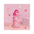 Water Bottle For School or Travel, 16oz Durable Plastic Water Bottle With Straw, Handle, and Leak-Proof, Pop-Up Spout Cover (Flower Power)