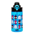 Marvel Spider-Man Sage Water Bottle For School or Travel, 16oz Durable Plastic Water Bottle With Straw, Handle, and Leak-Proof, Pop-Up Spout Cover (Spidey and His Amazing Friends)