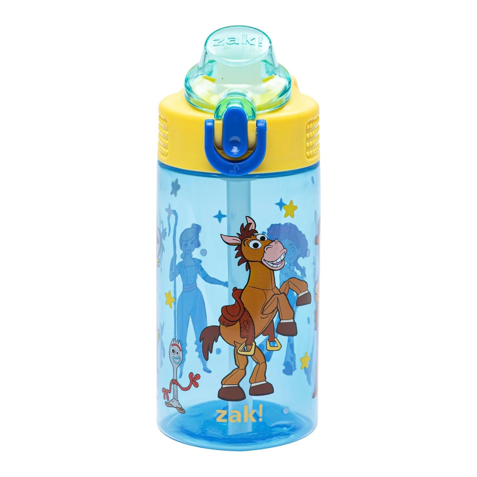 Disney Pixar Toy Story Sage Kids Water Bottle For School or Travel, 16oz Durable Plastic Water Bottle With Straw, Handle, and Leak-Proof, Pop-Up Spout Cover (Woody & Friends)