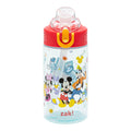 Disney Mickey Mouse Sage Kids Water Bottle For School or Travel, 16oz Durable Plastic Water Bottle With Straw, Handle, and Leak-Proof, Pop-Up Spout Cover