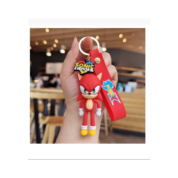 Cartoon Super Sonic Keychain – Game Character Hedgehog Action Doll Pendant, Creative Toy Keyring for School Bags, Backpacks & Keys, Gift for Boys