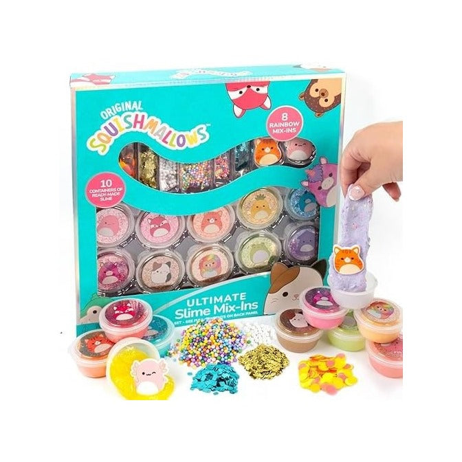 Ultimate Slime Mix'Ins, 10-Pack, Glitter & Cloud Slime, 8 Fun Add Ins, Pre-Made for Kids, Crunchy, Bulk, Great 6 Year Old Toys, Super Soft Sludge Toy