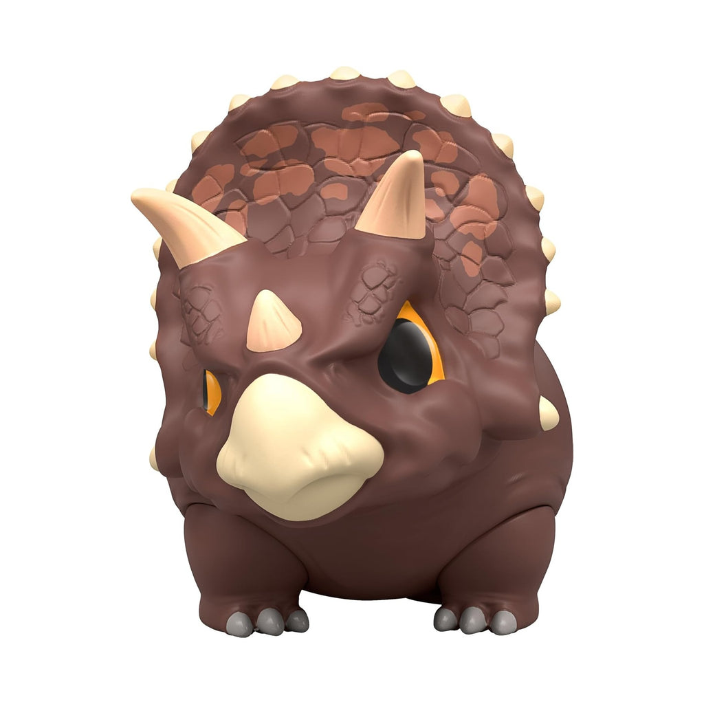 Jurassic World Bite Club Dinosaur Action Figure & Accessory, Triceratops Chubby-Stylized Toy Collectible