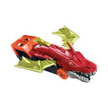 City Toy Car Track Set, Dragon Launch Transporter & 1:64 Scale Car, Launch Vehicles from Creature's Mouth, Stores up to 5 Vehicles
