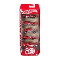 Toy Cars, 5-Pack of 1:64 Scale Toy Cars with Collectible Deco & Packaging, Core Mattel 80th Anniversary Set of 5 Vehicles