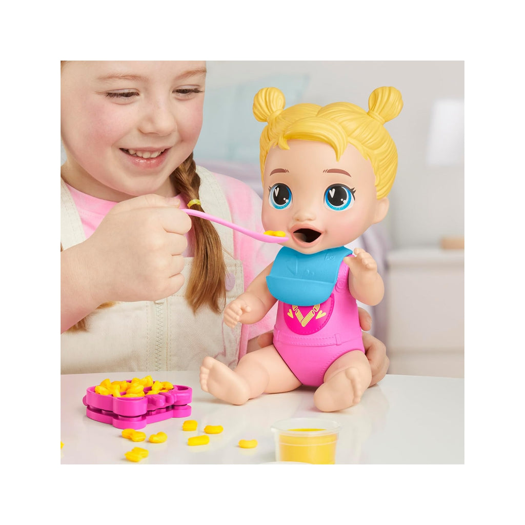 Dinnertime Creations, Blonde Hair Doll with Play Food Accessories, 11 inches, Toys for 3+ Year Old Girls and Boys