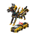 Magnetic Dinosaur Car Toy - 2 in 1 Crash & Transform Vehicle to Dino, No Battery Needed for Kids Age 3-12, Birthday Gift(Golden Dragon)
