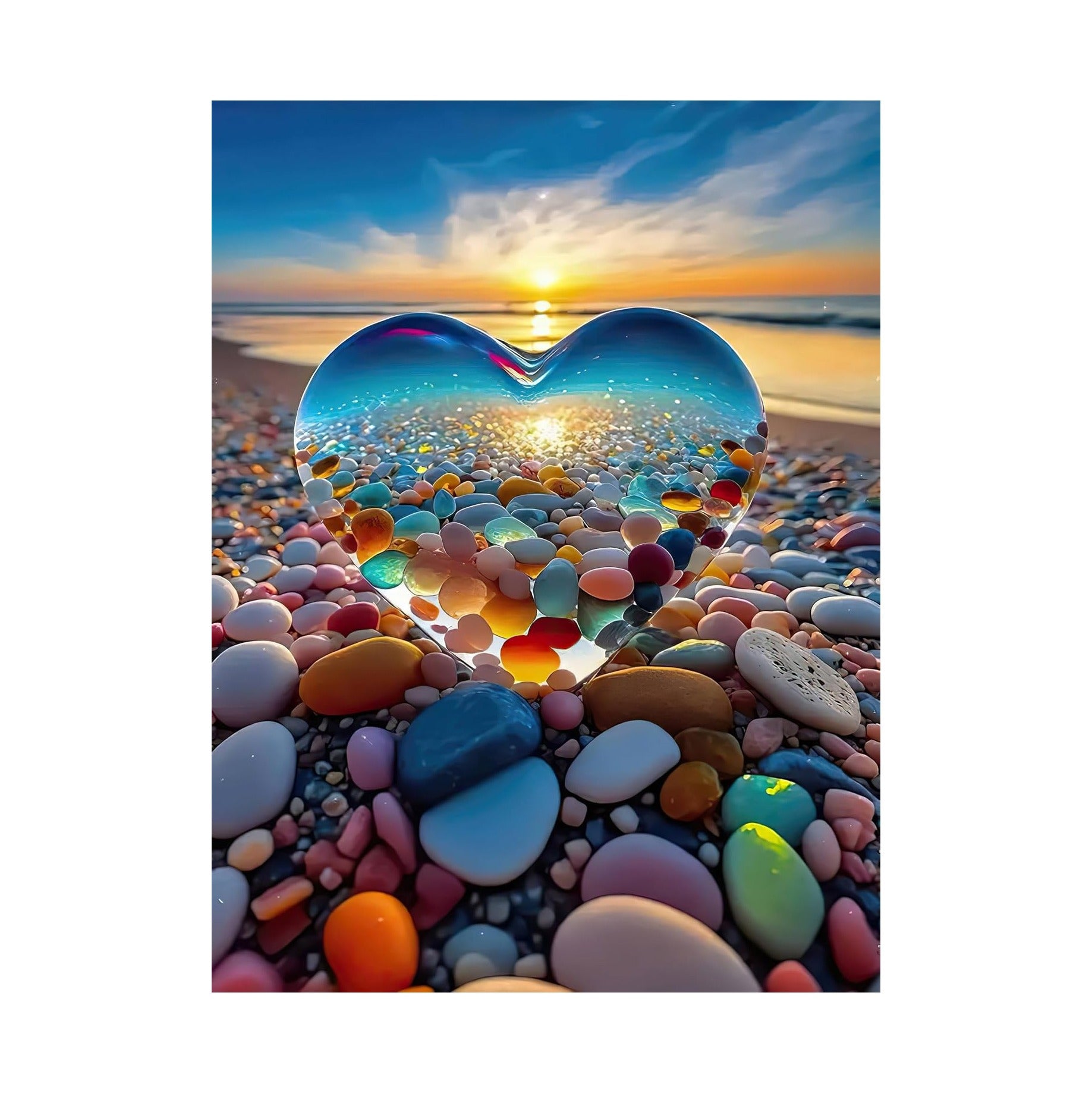 Puzzles for Adults 1000 Pieces, Love Pebbles Beach Puzzle, Impossible Difficult Hard Fun 1000 Piece Jigsaw Puzzles for Adults