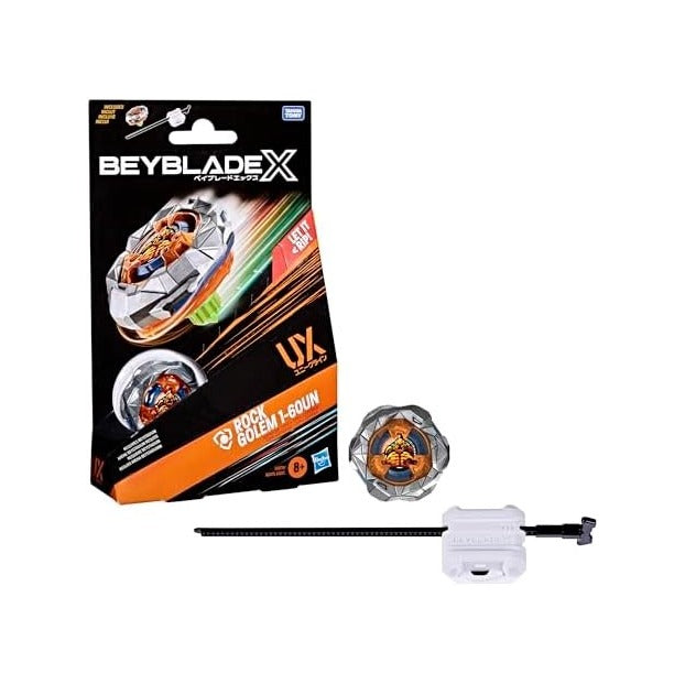 Beyblade X Rock Golem 1-60UN UX Starter Pack Set with Takara Tomy Defense Type Top and Launcher, Battling Tops Game Toys, Ages 8+