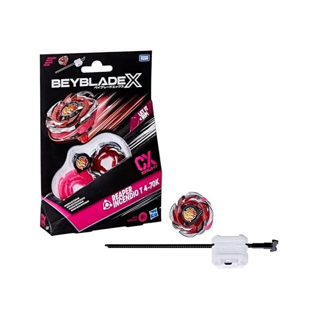 Beyblade X Reaper Incendio T 4-70K CX Starter Pack Set, Balance Type Top and Launcher; Authentic Takara Tomy Battle Tops Games, Toys for Boys and Girls 8+