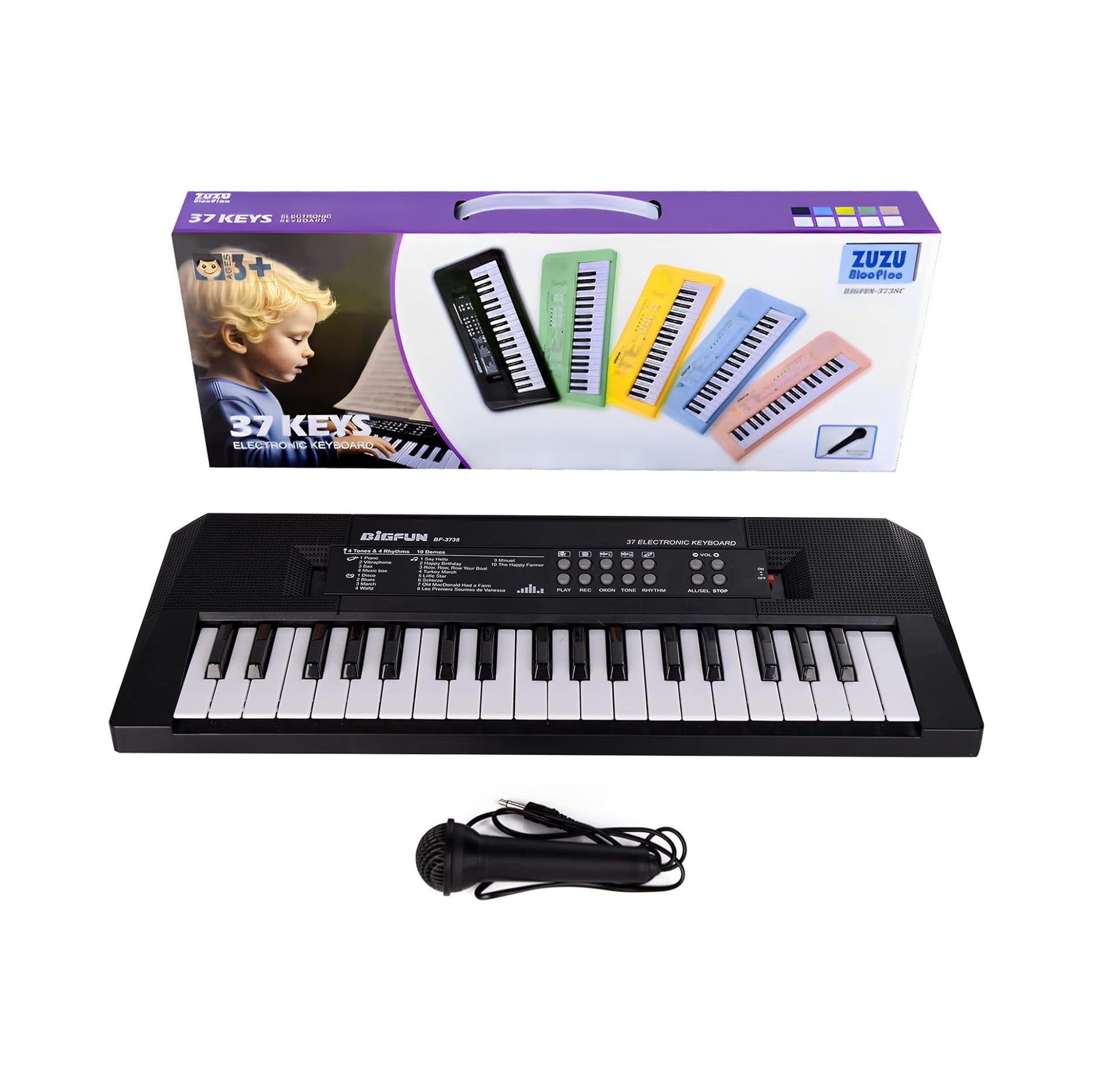 Kids Piano Keyboard, 37 Keys Portable Music Keyboard Early Learning Educational Electronic Music Piano Instrument Toys for 3 4 5 6 Year Old Boys and Girls