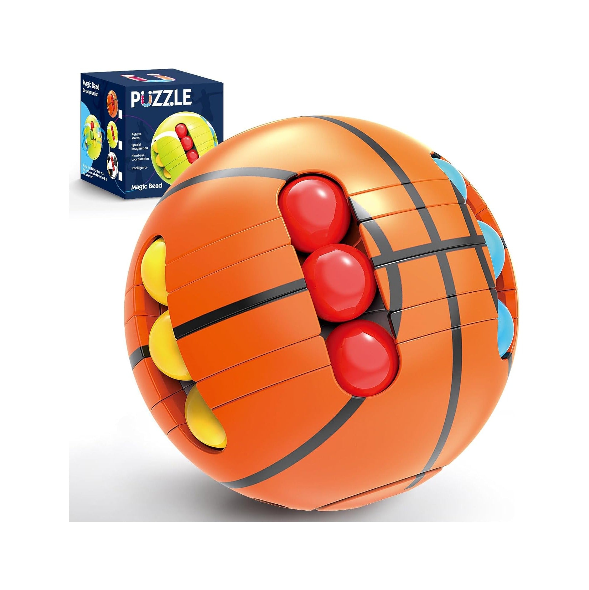Puzzle Sport Ball Toys - 3D Brain Teasers and Puzzle Games for Kids and Adults, Travel Games for Ages 3+, Intelligence 2.5" Small Magic Bead, Hand Sport, Adult Relieve Stress, Easter Gifts for Boys