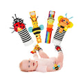 Baby Wrist Rattle Socks and Foot Finder Set, Perfect Baby Toys for 0-12 Months Newborn Boys and Girls As Shower Gifts, Garden Bug Series