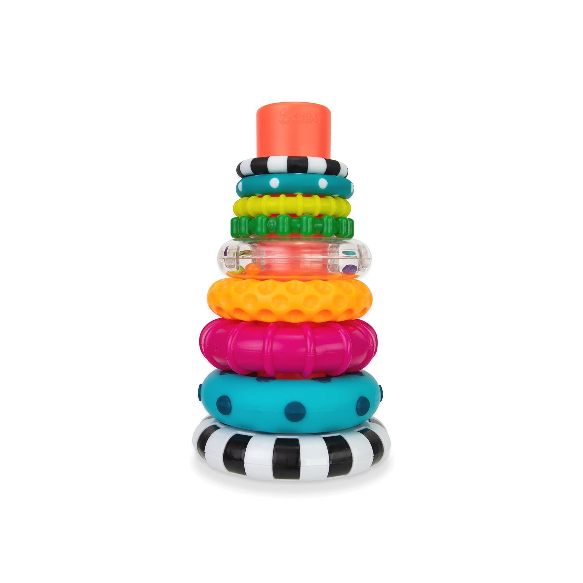 Stacks of Circles Stacking Ring STEM Learning Toy, Age 6+ Months, Multi, 9 Piece Set