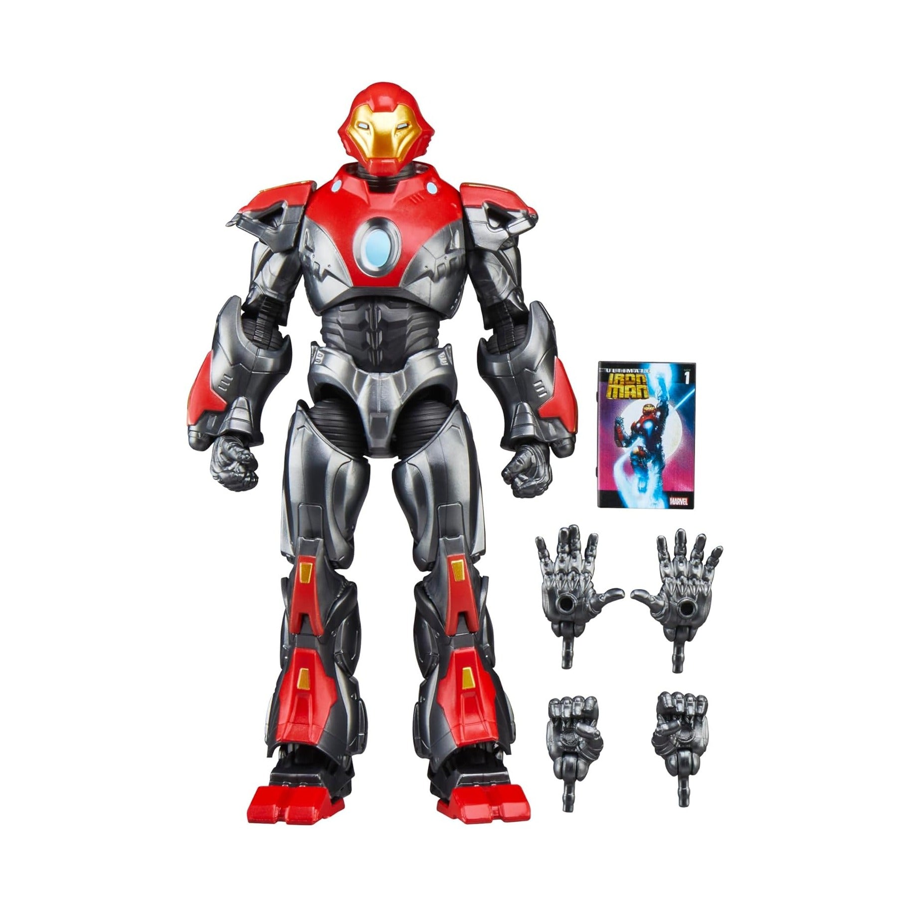 Series Ultimate Iron Man, Comics-Inspired Collectible 6-Inch Scale Action Figure with Character-Sized Comic Accessory