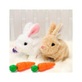 Realistic Bunny Toy - Interactive Plush Rabbit with Sounds and Movements Animated Walking Wiggle Ears Twitch Nose - Easter Gift for Kids (Brown+White)