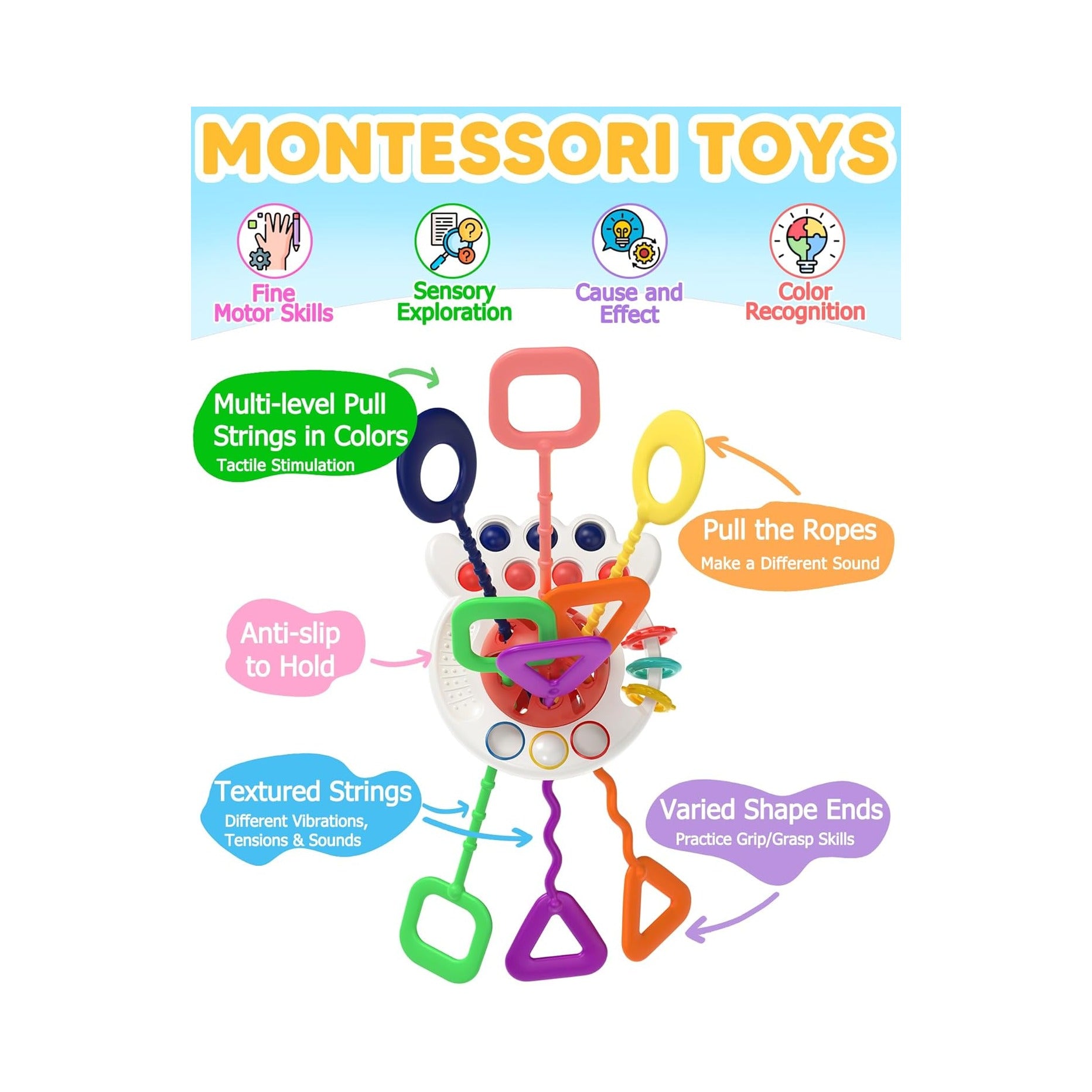 Baby Sensory Montessori Toys for 6-12-18 Months, Toddler Easter Basket Stuffers Birthday Gift Travel Toys for 1 2 Year Old Boy Girl Infant 8 9 10 Months Old