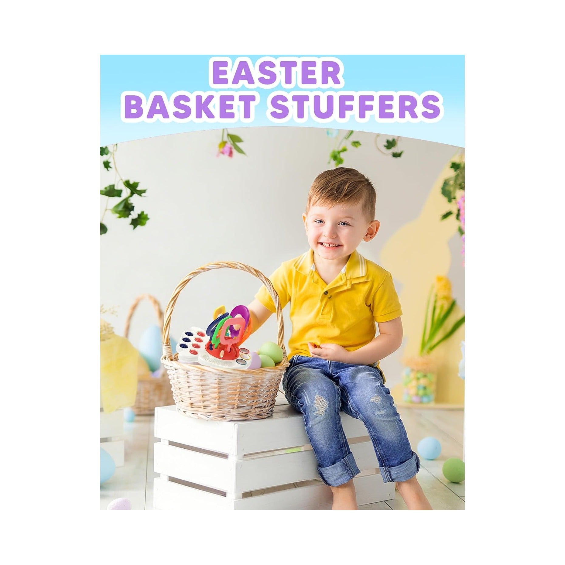 Baby Sensory Montessori Toys for 6-12-18 Months, Toddler Easter Basket Stuffers Birthday Gift Travel Toys for 1 2 Year Old Boy Girl Infant 8 9 10 Months Old