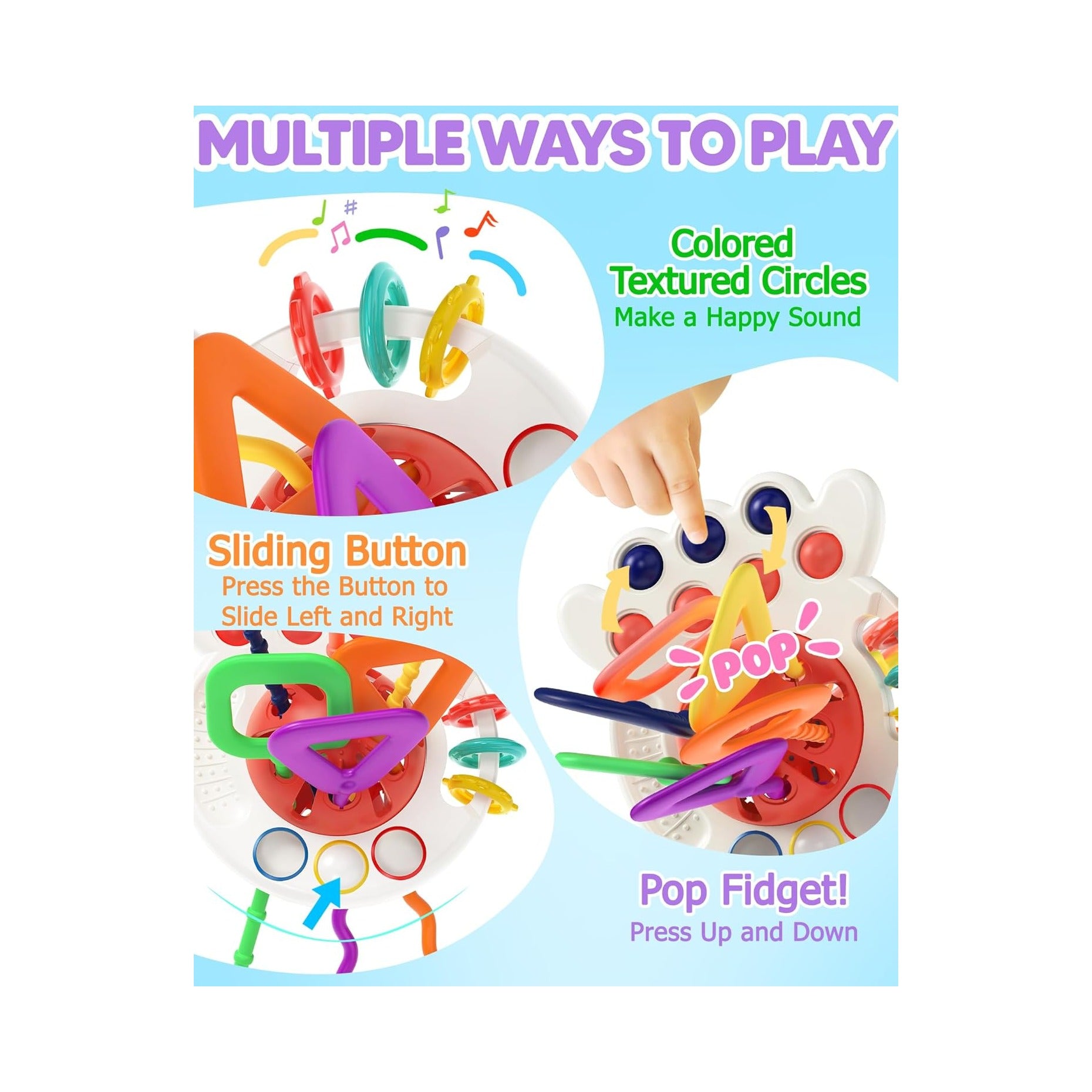 Baby Sensory Montessori Toys for 6-12-18 Months, Toddler Easter Basket Stuffers Birthday Gift Travel Toys for 1 2 Year Old Boy Girl Infant 8 9 10 Months Old