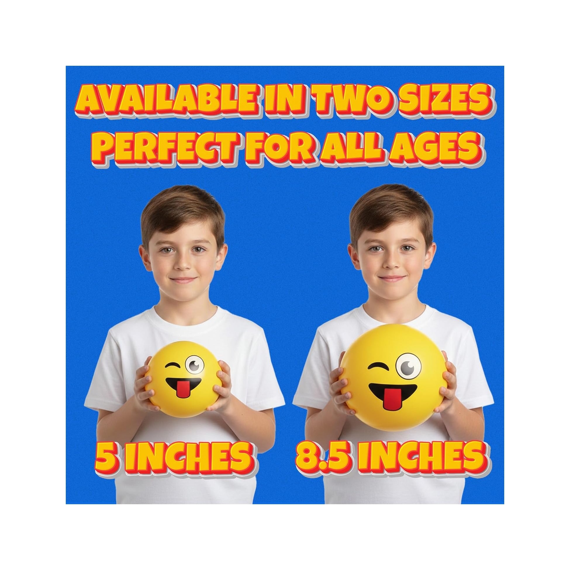 Happy Face Bouncing Balls for Kids & Toddlers (Pack of 5) - Playground Balls w/ 5 Fun Designs - Lightweight Play Bouncy Ball Gifts for Boys & Girls