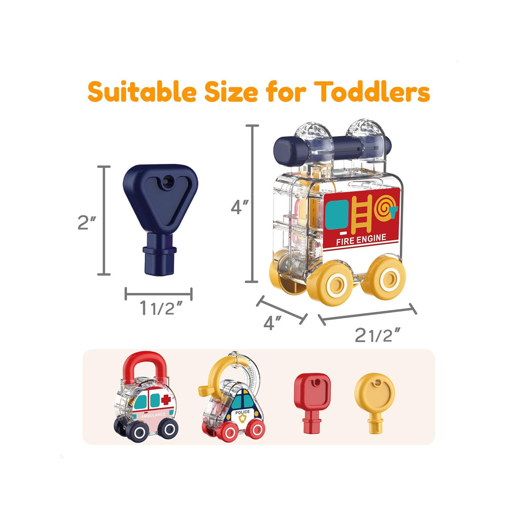 Toddler Lock Key Toy, Montessori Learning Sorting Matching Toy, Baby Fine Motor Development, Infant Activity Push Car, Educational Birthday Gift For 1 2 3 Year Old Kid Boy Girl