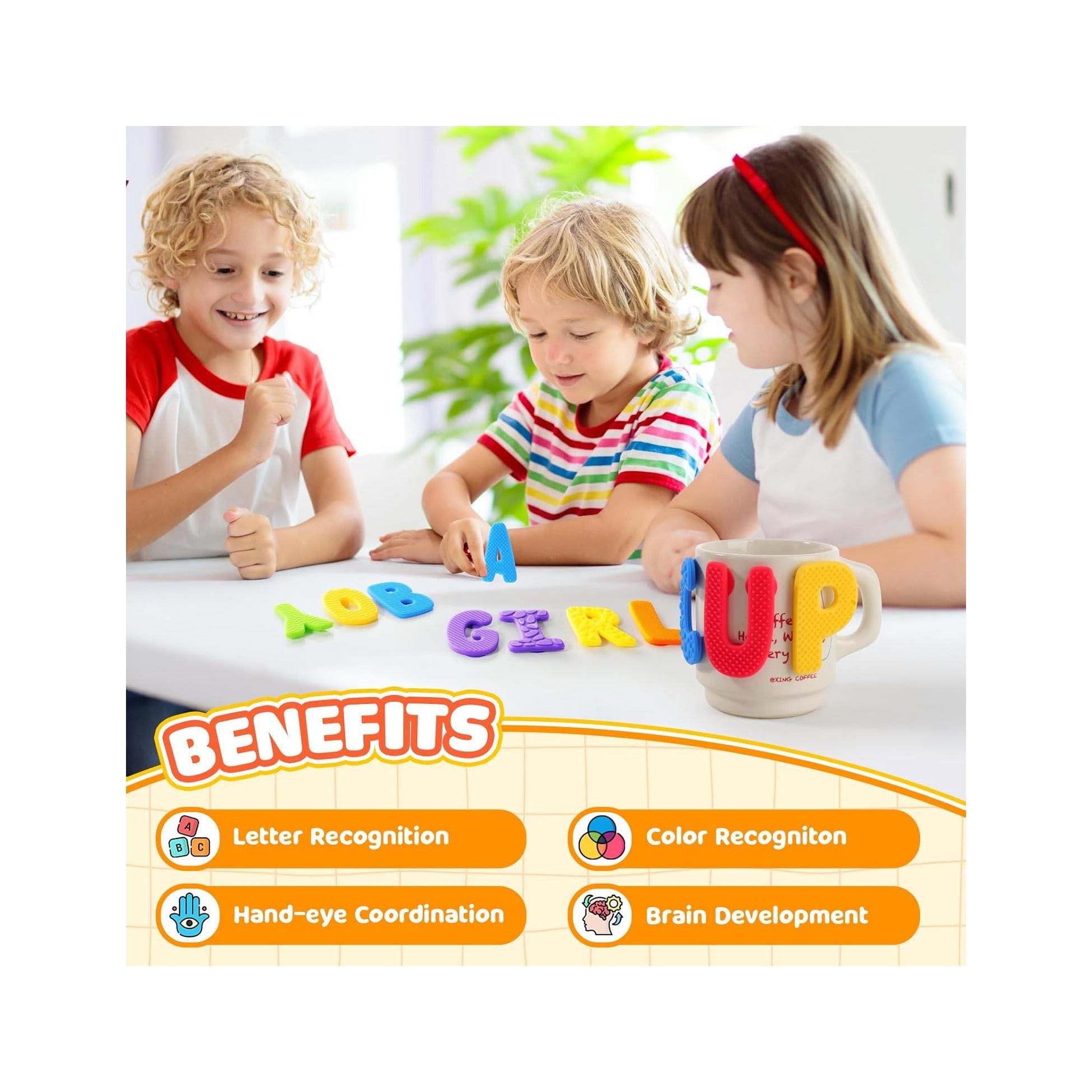 Sensory Alphabet Toys for Kids Toddler: Textured Fidget Toys with Sucion Cup - ABC Educational Toy Preschool Learning Activity - Fidget for Classroom Autistic - Easter Egg Fillers