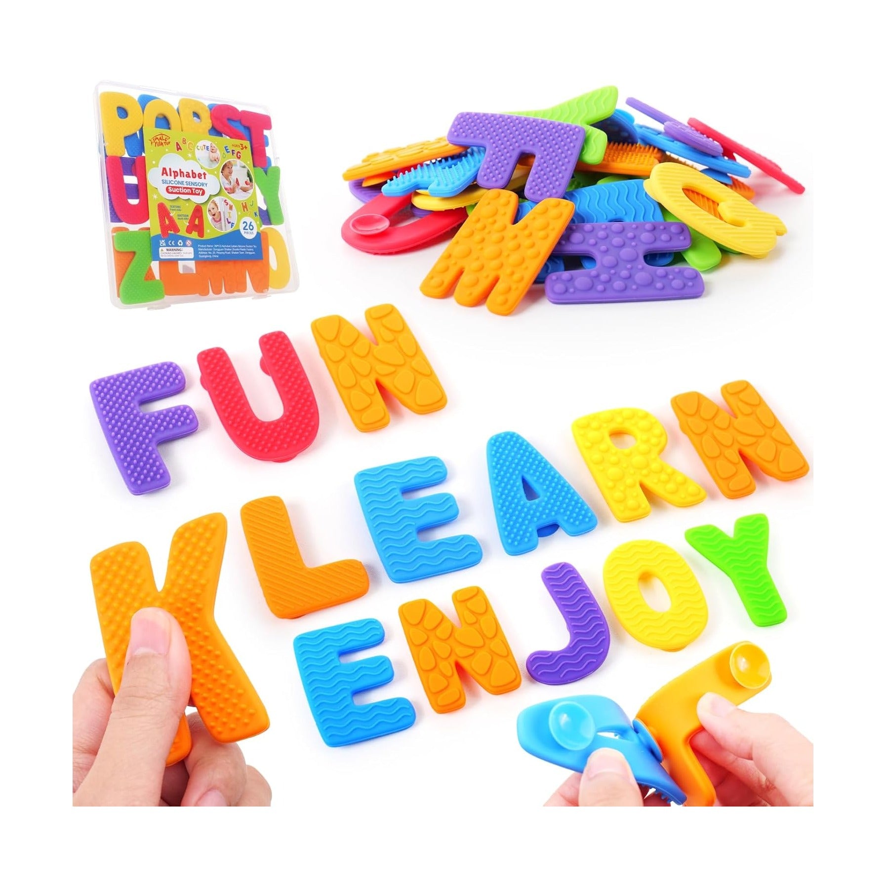 Sensory Alphabet Toys for Kids Toddler: Textured Fidget Toys with Sucion Cup - ABC Educational Toy Preschool Learning Activity - Fidget for Classroom Autistic - Easter Egg Fillers