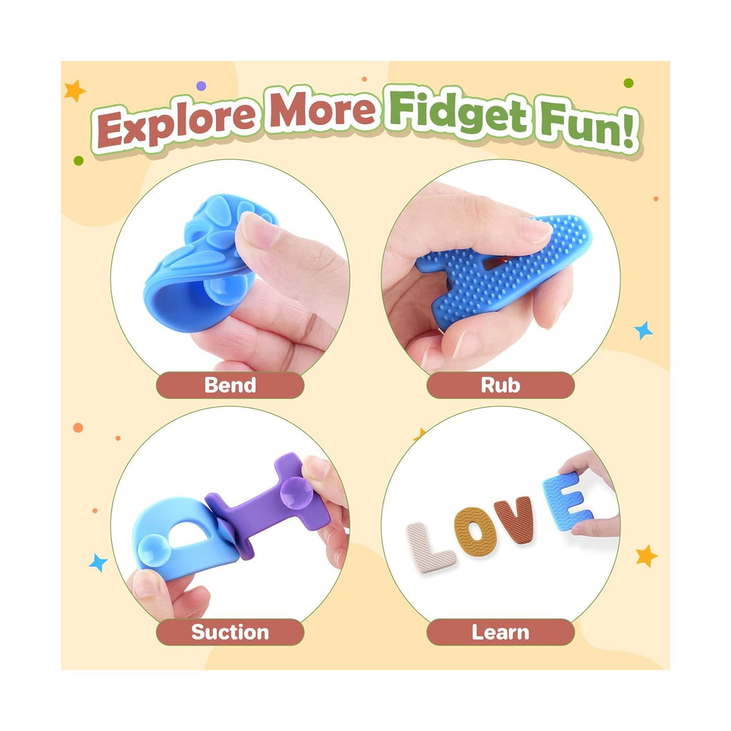 Alphabet ABC Learning Educational Toys - Textured Sensory Fidget Toys for Toddlers Kids - Educational Tools Suction Toy for Autsim - Preschool Learning Activity Easter Stocking Stuffers for Kids