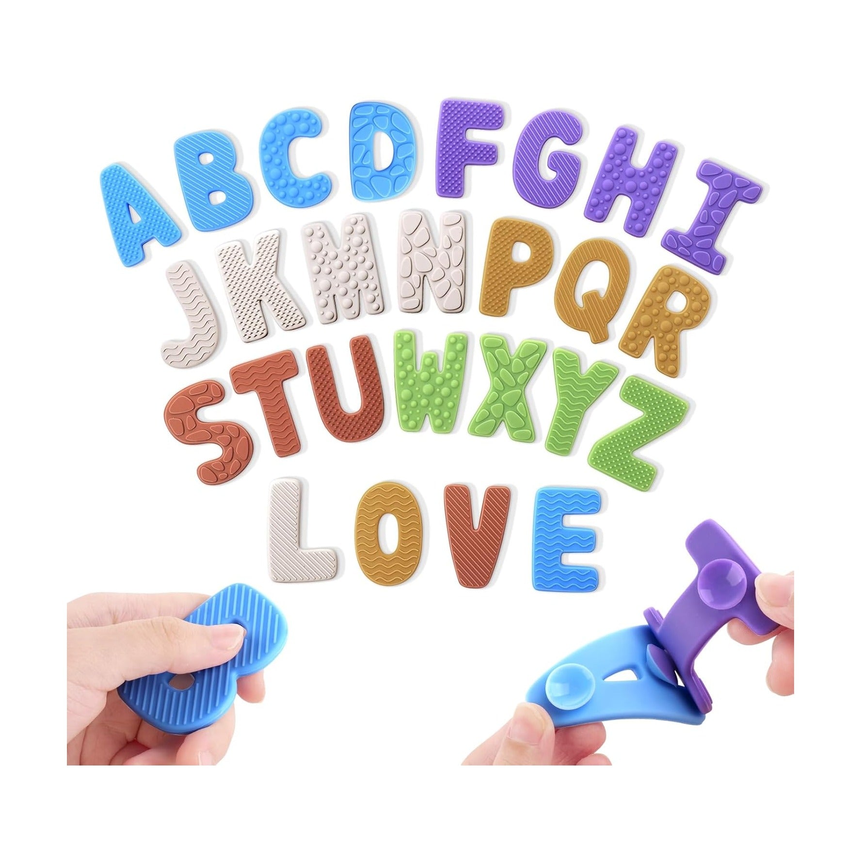Alphabet ABC Learning Educational Toys - Textured Sensory Fidget Toys for Toddlers Kids - Educational Tools Suction Toy for Autsim - Preschool Learning Activity Easter Stocking Stuffers for Kids