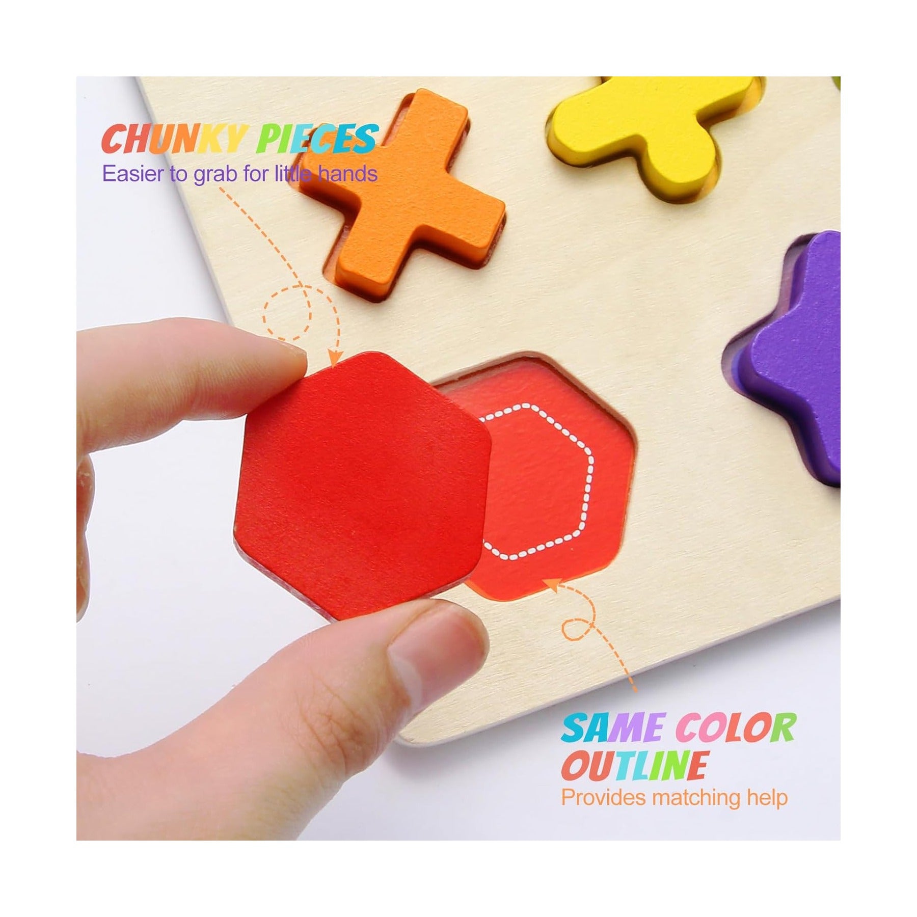 Wooden Puzzles for Toddlers, Number Shape Toddler Puzzles, Number Blocks Toys for Kids, Preschool Learning Educational, Toddler Learning Toys for Gift Set