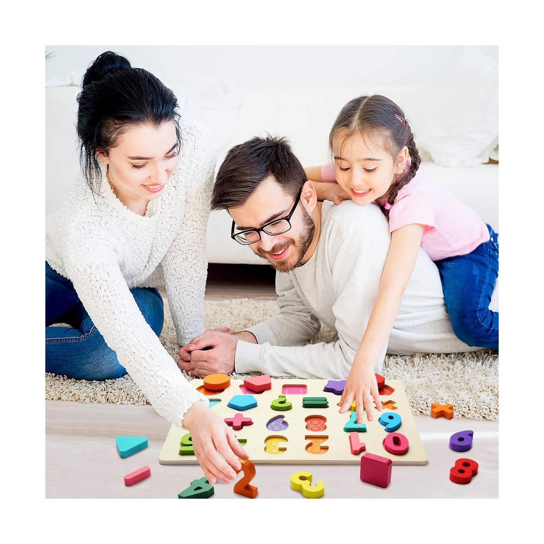Wooden Puzzles for Toddlers, Number Shape Toddler Puzzles, Number Blocks Toys for Kids, Preschool Learning Educational, Toddler Learning Toys for Gift Set