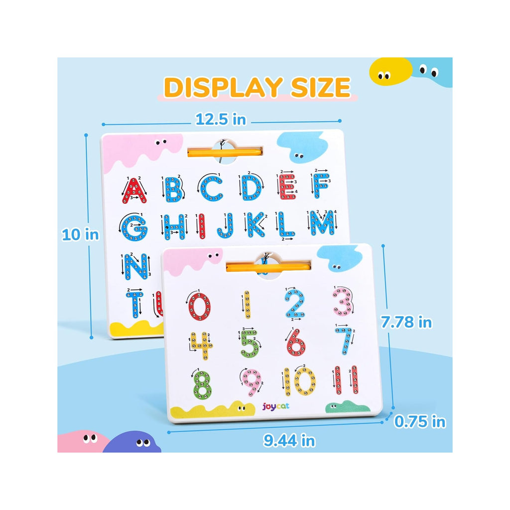 Magnetic Letter and Number Tracing Board Set, Double Sided Alphabet & Numbers Board for Toddlers, ABC Uppercase & Lowercase Practice, Math Learning, Preschool Educational Gift Toys for Kids