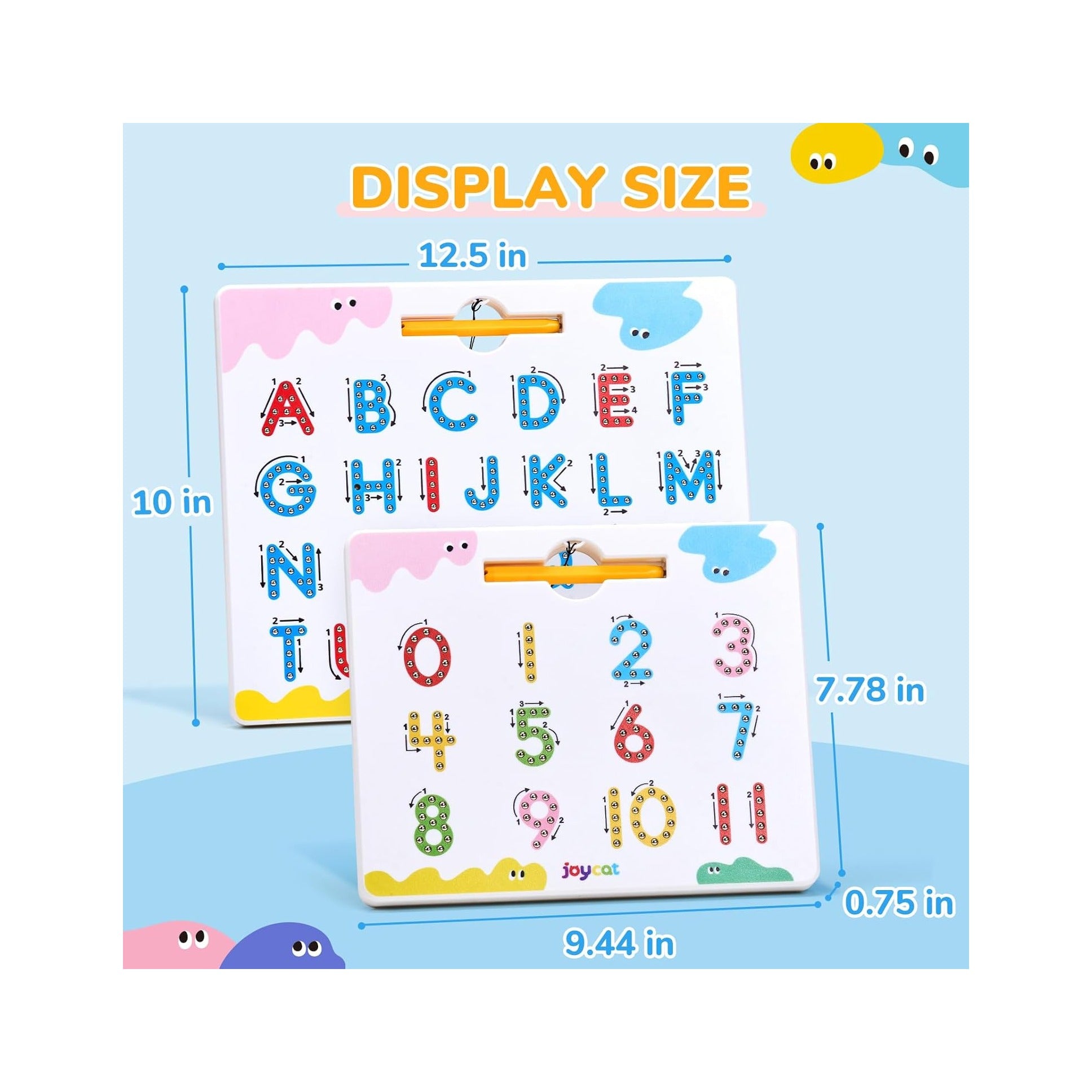 Magnetic Letter and Number Tracing Board Set, Double Sided Alphabet & Numbers Board for Toddlers, ABC Uppercase & Lowercase Practice, Math Learning, Preschool Educational Gift Toys for Kids