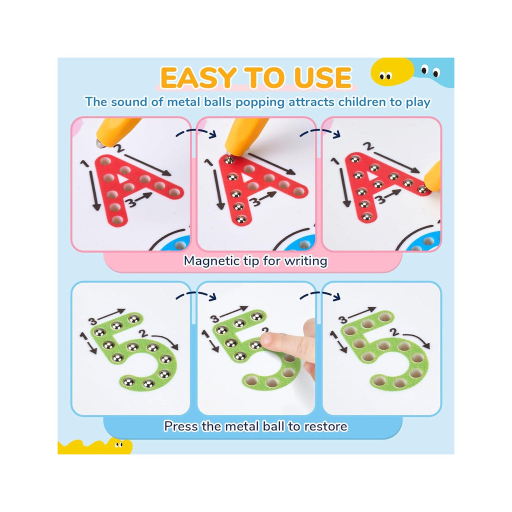 Magnetic Letter and Number Tracing Board Set, Double Sided Alphabet & Numbers Board for Toddlers, ABC Uppercase & Lowercase Practice, Math Learning, Preschool Educational Gift Toys for Kids