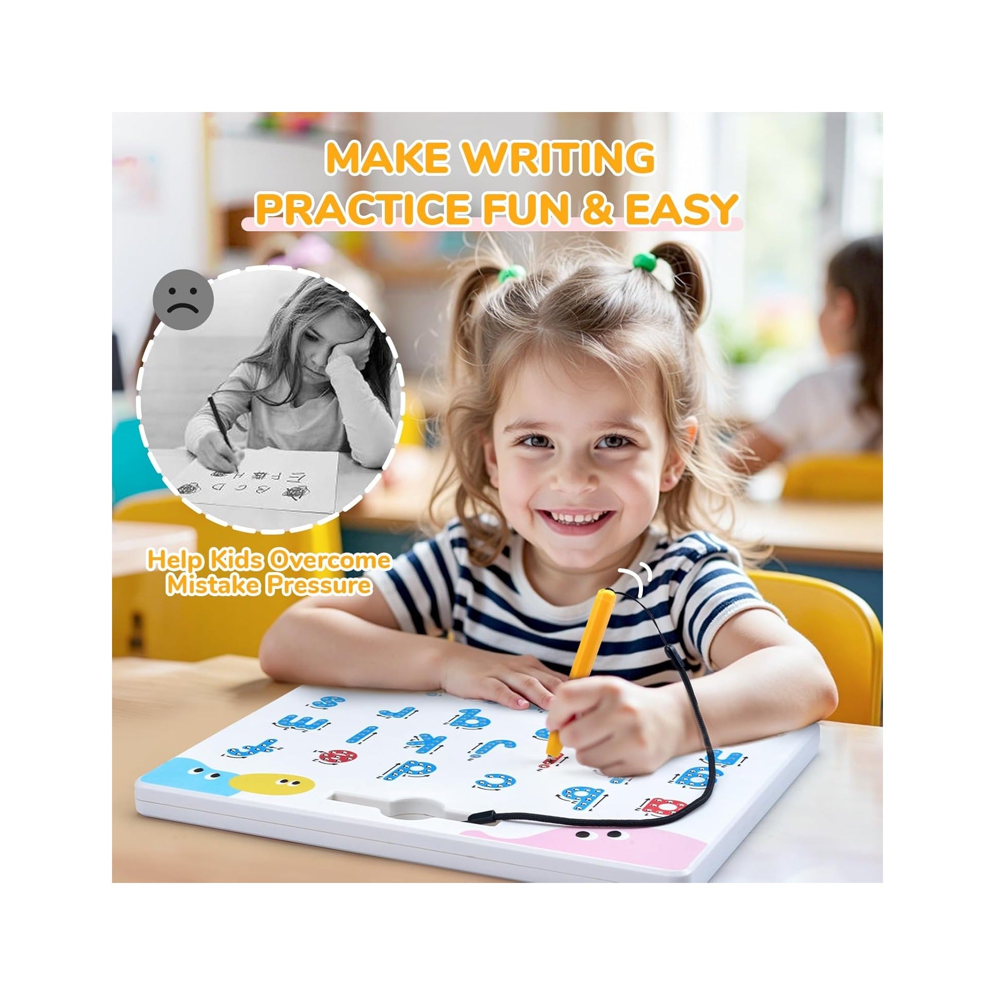 Magnetic Letter and Number Tracing Board Set, Double Sided Alphabet & Numbers Board for Toddlers, ABC Uppercase & Lowercase Practice, Math Learning, Preschool Educational Gift Toys for Kids