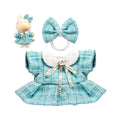 Clothes for LABUBU Doll (NO Doll), Luxury Chic Style 2-Piece Accessories for LABUBU 17cm Dolls, Premium Fashion Outfits for LABUBU - Bow Headdress + Plaid Tweed Dress