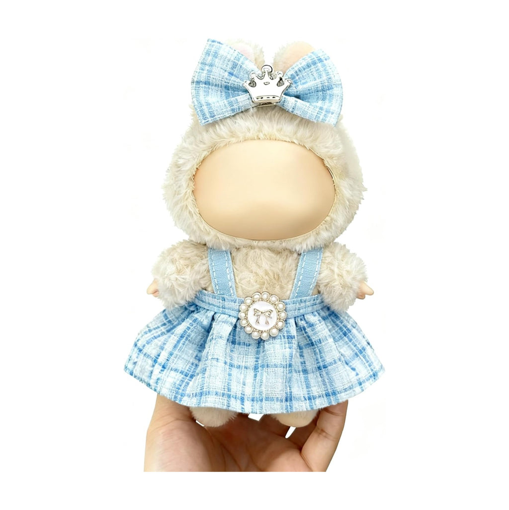 Clothes for LABUBU 17cm Doll (NO Doll), Outfit for LABUBU, Dress and Hairpin Set for LABUBU Dress Up, Fashion and Premium Dolls Accessories for LABUBU