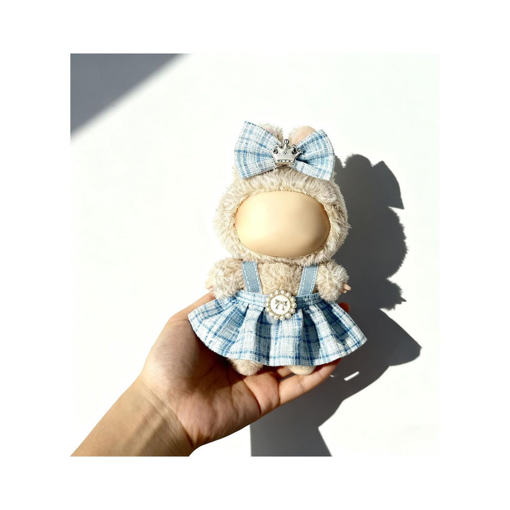 Clothes for LABUBU 17cm Doll (NO Doll), Outfit for LABUBU, Dress and Hairpin Set for LABUBU Dress Up, Fashion and Premium Dolls Accessories for LABUBU