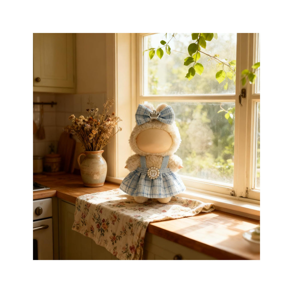 Clothes for LABUBU 17cm Doll (NO Doll), Outfit for LABUBU, Dress and Hairpin Set for LABUBU Dress Up, Fashion and Premium Dolls Accessories for LABUBU