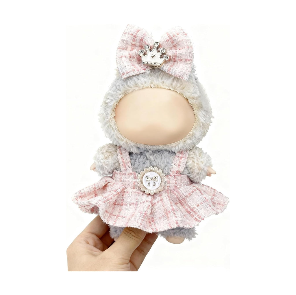 Clothes for LABUBU 17cm Doll (NO Doll), Outfit for LABUBU, Dress and Hairpin Set for LABUBU Dress Up, Fashion and Premium Dolls Accessories for LABUBU