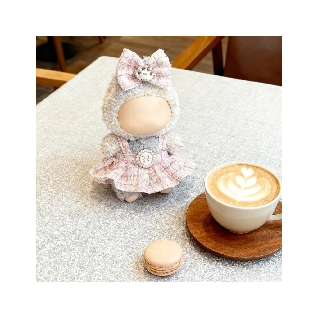 Clothes for LABUBU 17cm Doll (NO Doll), Outfit for LABUBU, Dress and Hairpin Set for LABUBU Dress Up, Fashion and Premium Dolls Accessories for LABUBU
