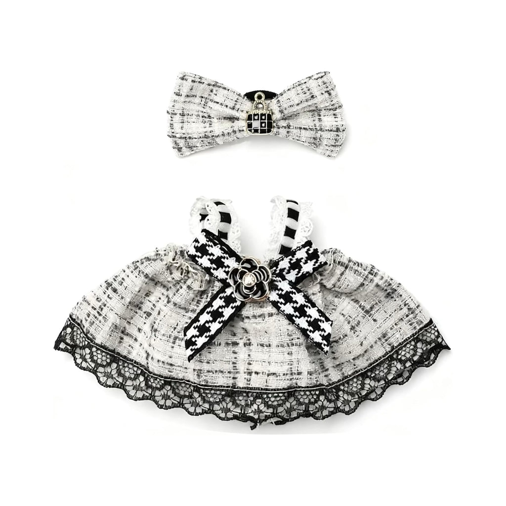 Clothes for LABUBU 17cm Doll (NO Doll)（NO Shoes, Outfit for LABUBU, Dress and Hairpin Set for LABUBU Dress Up, Fashion and Premium Dolls Accessories for LABUBU