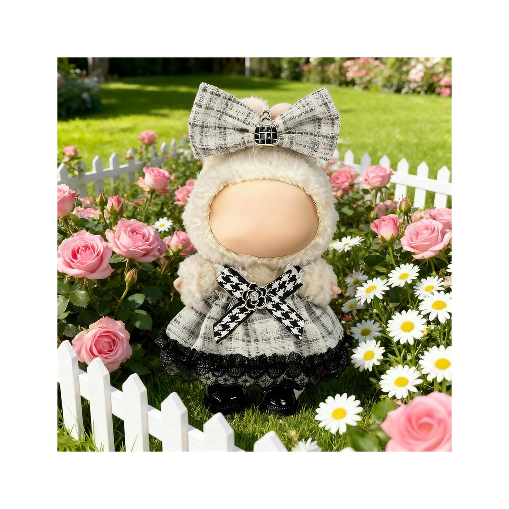 Clothes for LABUBU 17cm Doll (NO Doll)（NO Shoes, Outfit for LABUBU, Dress and Hairpin Set for LABUBU Dress Up, Fashion and Premium Dolls Accessories for LABUBU