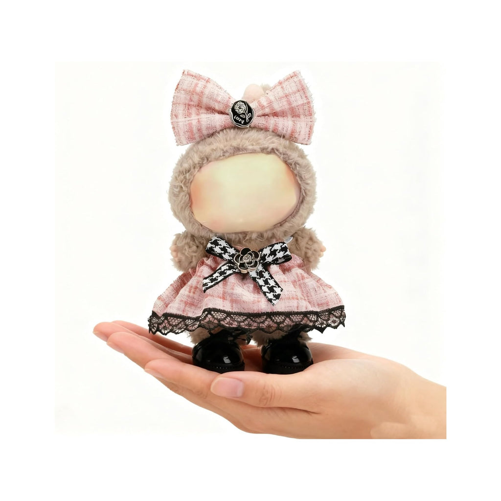 Clothes for LABUBU 17cm Doll (NO Doll)（NO Shoes, Outfit for LABUBU, Dress and Hairpin Set for LABUBU Dress Up, Fashion and Premium Dolls Accessories for LABUBU