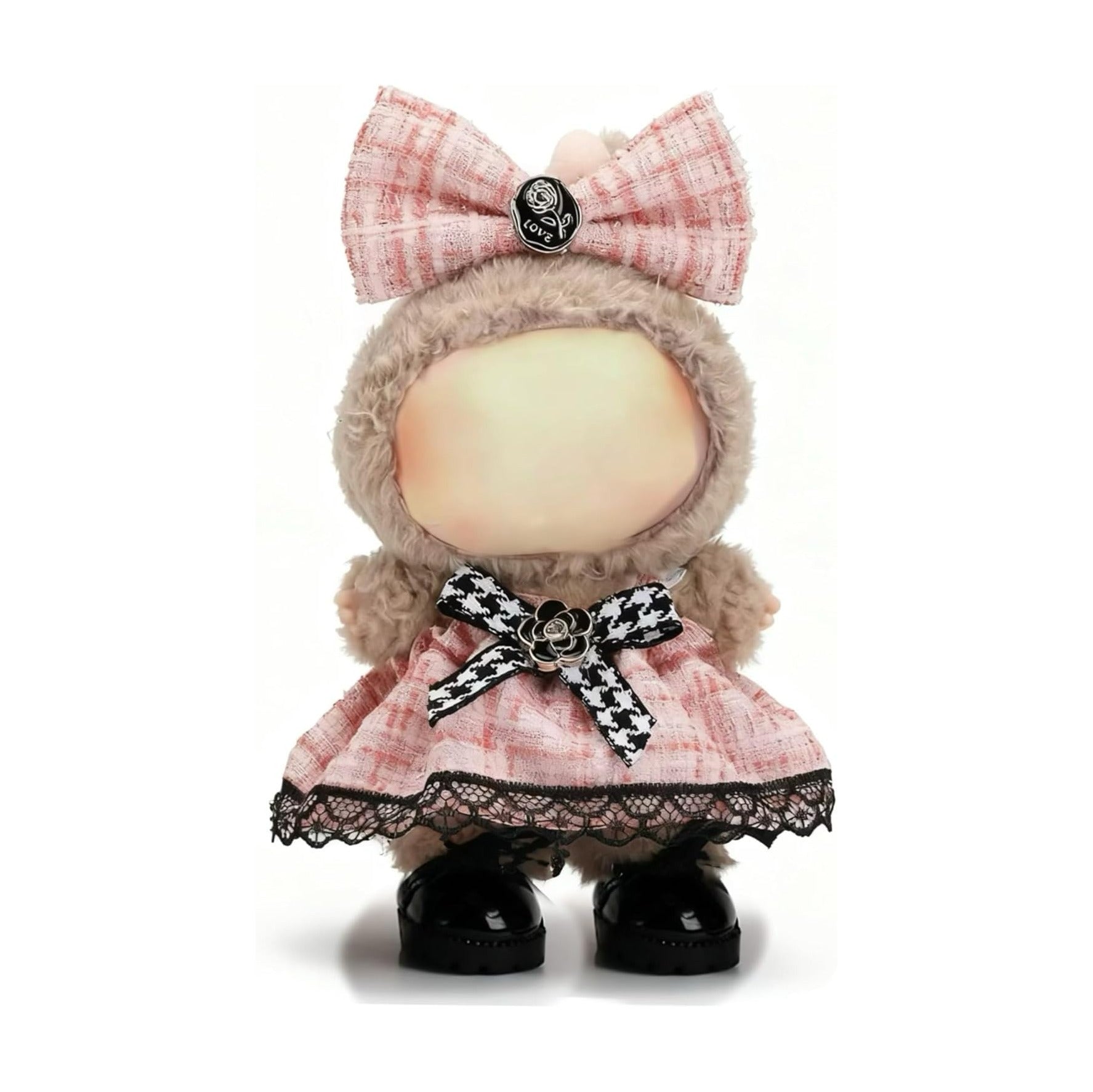 Clothes for LABUBU 17cm Doll (NO Doll)（NO Shoes, Outfit for LABUBU, Dress and Hairpin Set for LABUBU Dress Up, Fashion and Premium Dolls Accessories for LABUBU