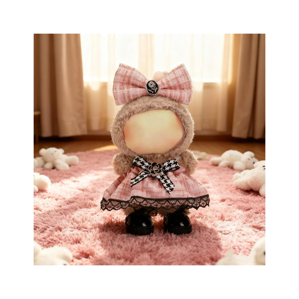 Clothes for LABUBU 17cm Doll (NO Doll)（NO Shoes, Outfit for LABUBU, Dress and Hairpin Set for LABUBU Dress Up, Fashion and Premium Dolls Accessories for LABUBU